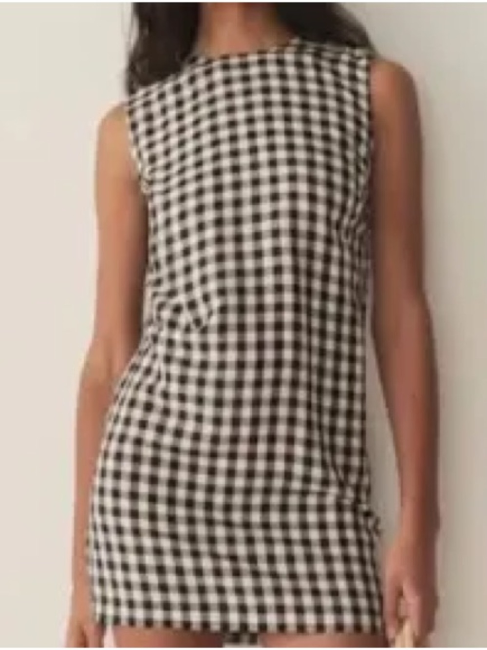 Doen Black and White Gingham Shift Dress